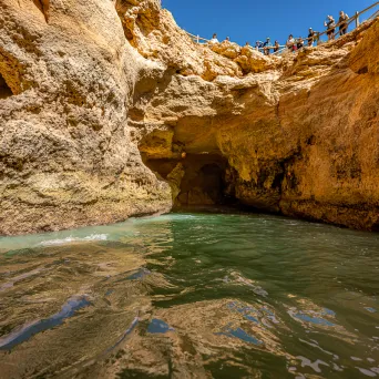 water next to the rock