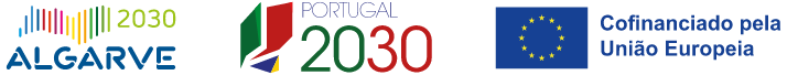 Logos for Algarve, Portugal 2030, and EU co-financing.